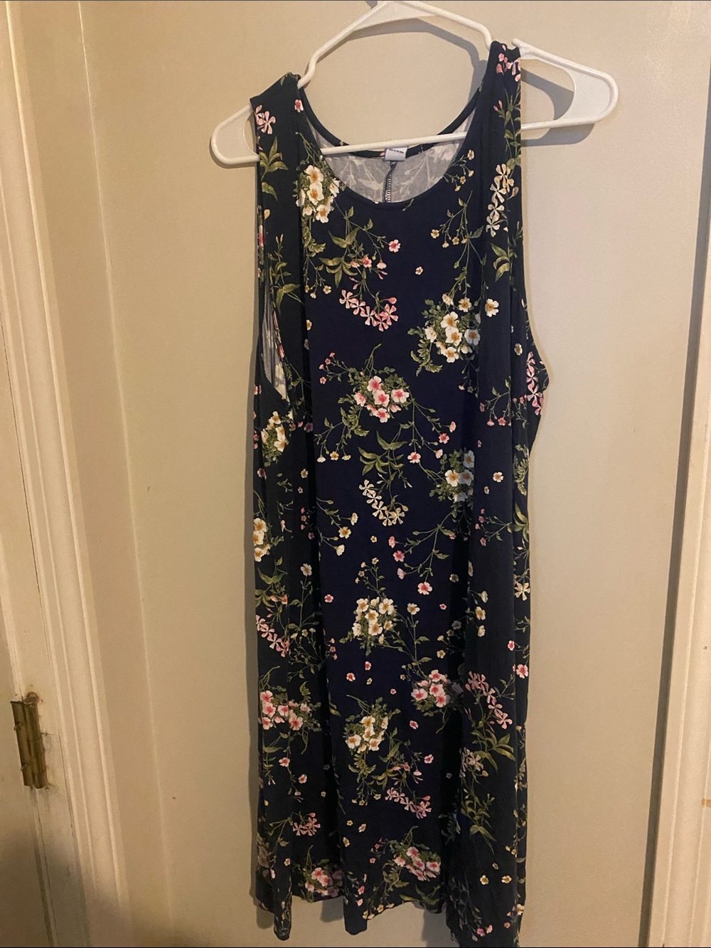 Old Navy Navy Floral Sleeveless Midi Dress
